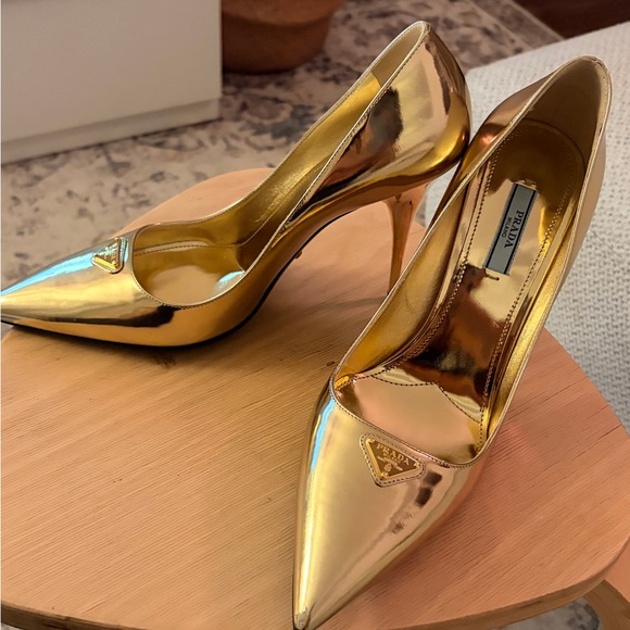Prada Shoes - Gold Prada Heels